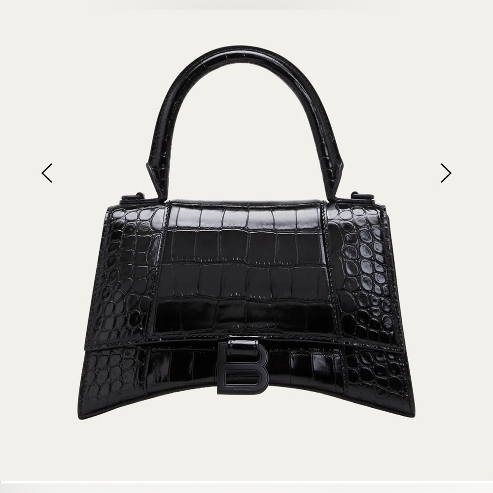 Balenciaga Crocodile Embossed Small Hourglass Bag
